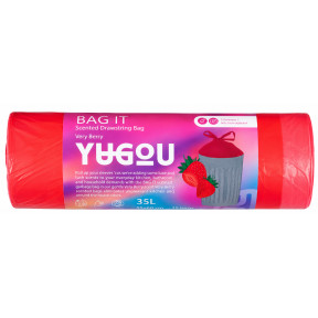 Пакеты для мусора со шнурком YUGOU BAG IT, Very Berry, 35 л, 15 шт